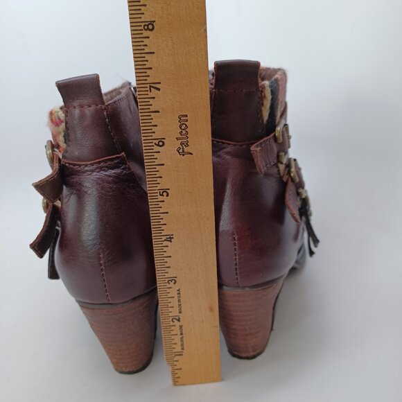 Spring Step L'Artiste Leather Ankle Boots Brown Multicolor Redding 41or US 10 - Picture 10 of 14